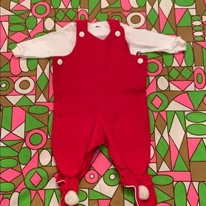 Holiday vintage corduroy baby outfit